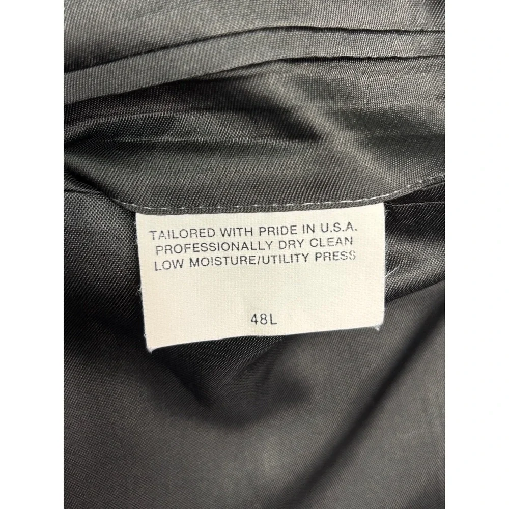 vtg Western 48L 36x32 Gray Pinstripe 2pc Pant Suit USA Made Cowboy Rodeo Mens